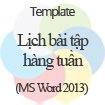 Lịch bài tập hàng tuần (đen trắng)